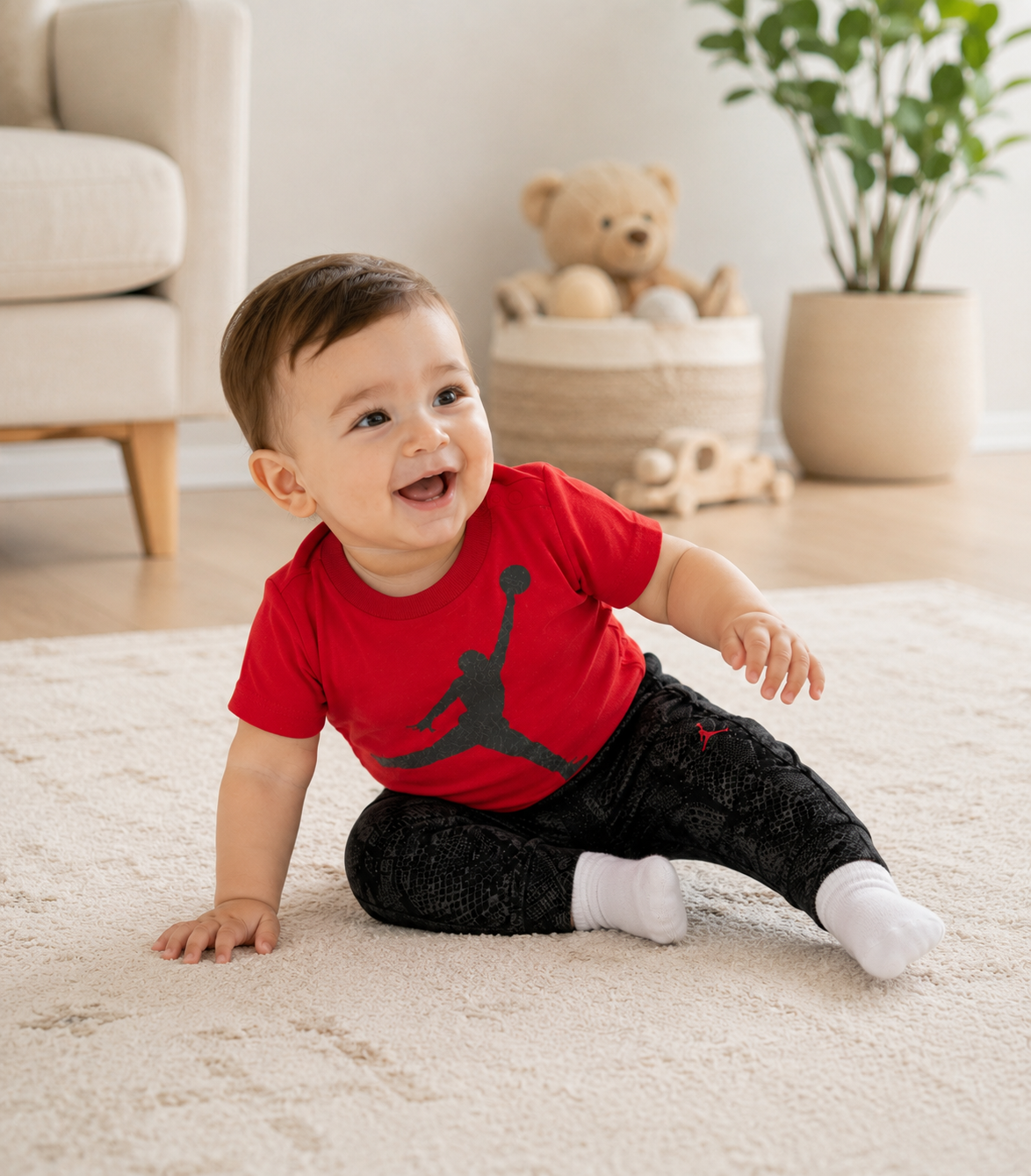 Conjunto Nike Jordan, 2 Piezas — Bebé Camiseta, Pantalón 6 a 9 meses