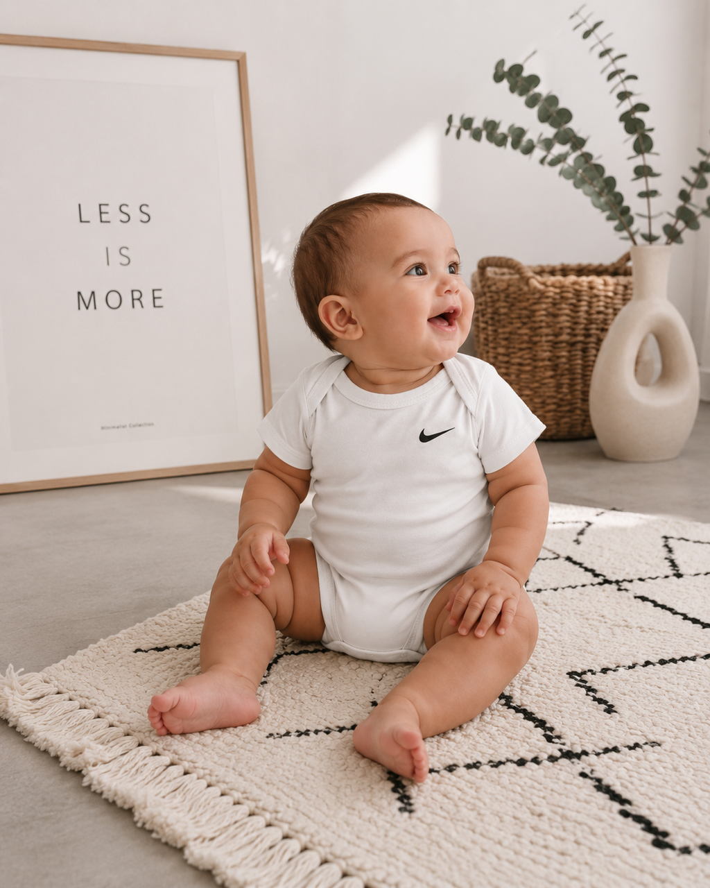 Set 3x Mameluco Nike, vario color, Negro, Gris, Blanco de 6 a 9 Meses