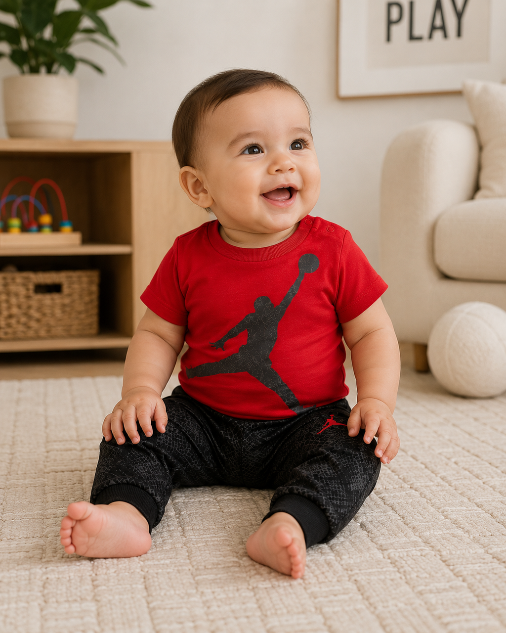 Conjunto Nike Jordan, 2 Piezas — Bebé Camiseta, Pantalón 6 a 9 meses