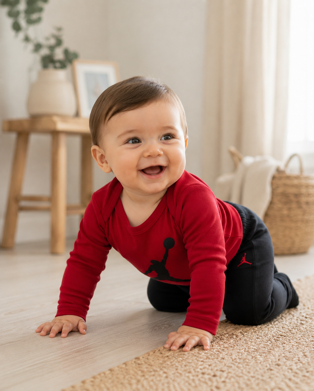 Nike Jordan 3 Piezas Bebé Niño — Camiseta, Pantalón y Gorrito 6 a 9 meses