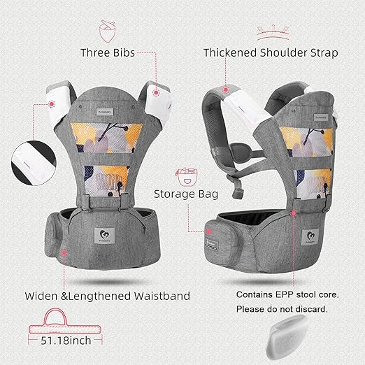 BELLABABY Cargador 6 en 1 Cargadores de bebé (portabebés / mochilas ergonómicas)