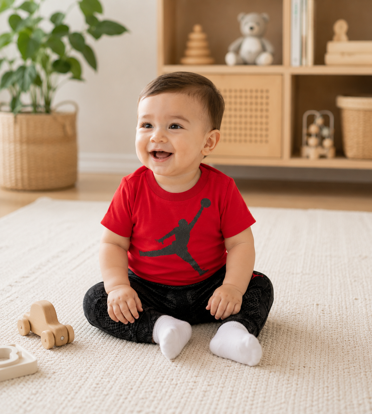 Conjunto Nike Jordan, 2 Piezas — Bebé Camiseta, Pantalón 6 a 9 meses
