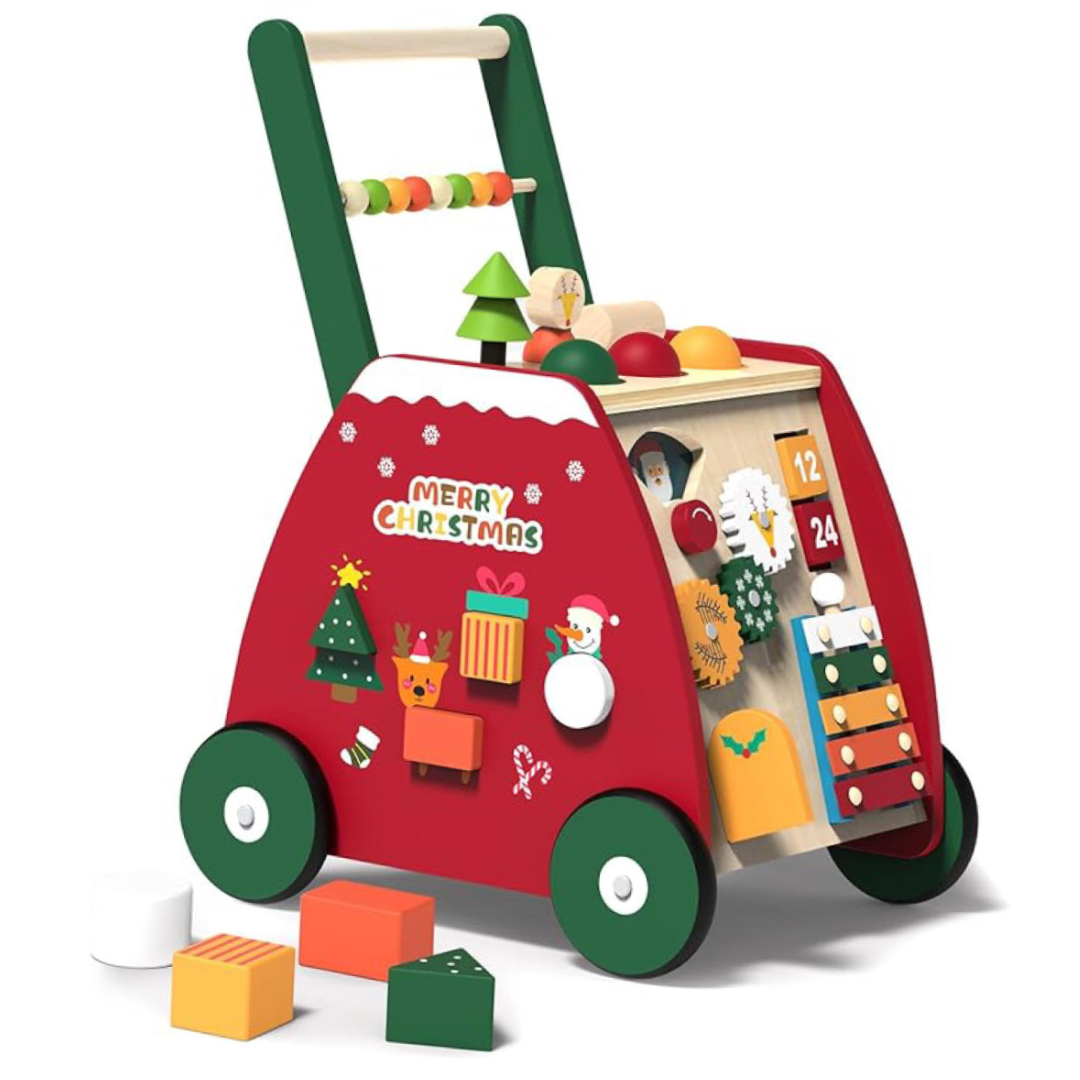 🧸 Andador Didáctico de Madera 2 en 1 con Actividades Montessori pre caminador 🧸