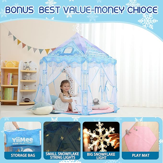 Tienda para niñas (incluye alfombra, bolsito y luces)