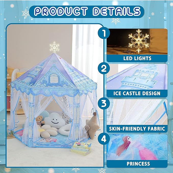Tienda para niñas (incluye alfombra, bolsito y luces)