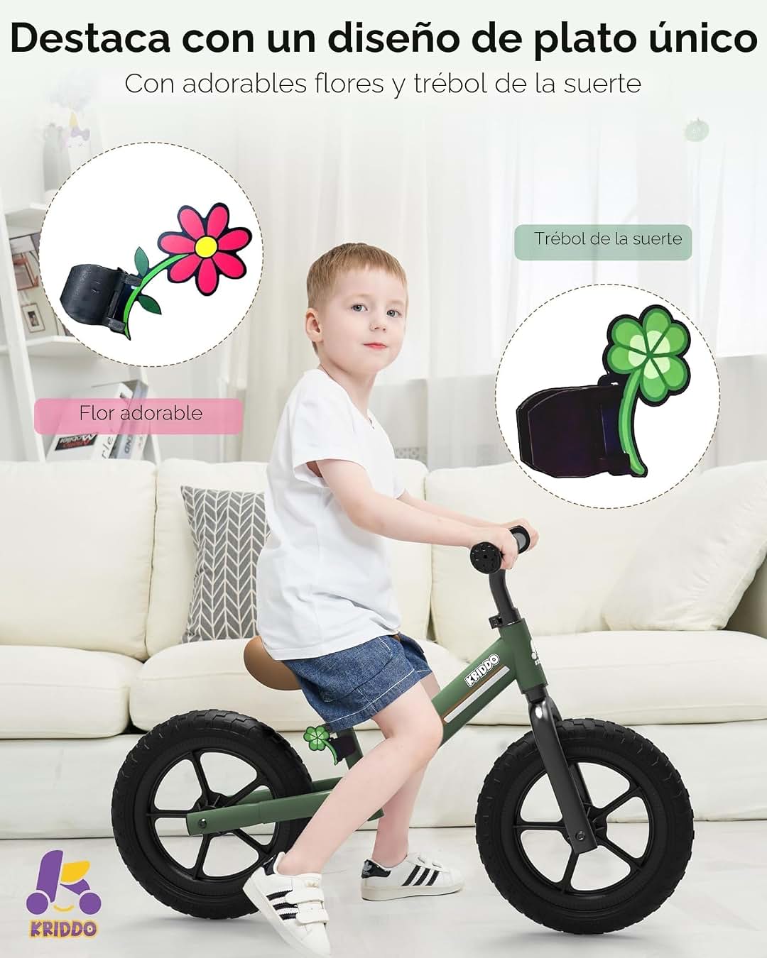 KRIDDO Toddler Balance Bike - Bici de equilibrio