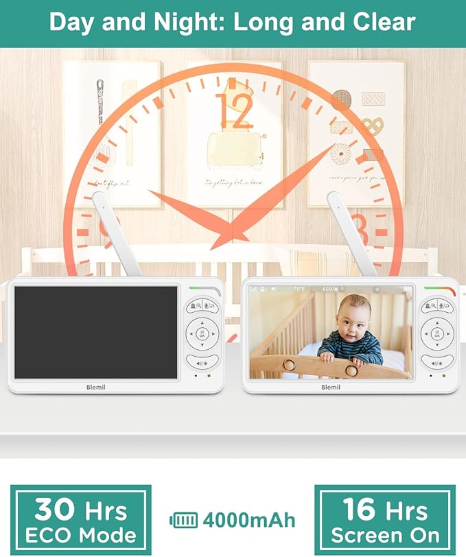 Blemil Monitor con doble cámara, 6 pulgadas