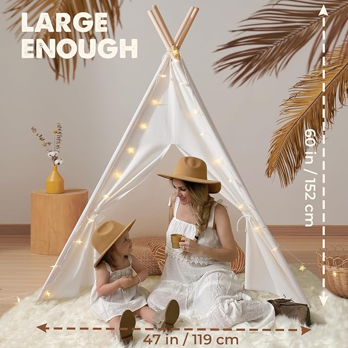 Teepee Play Tent (incluye alfombra y luces)