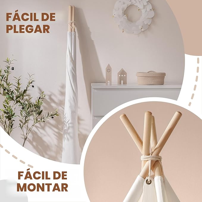 Teepee Play Tent (incluye alfombra y luces)