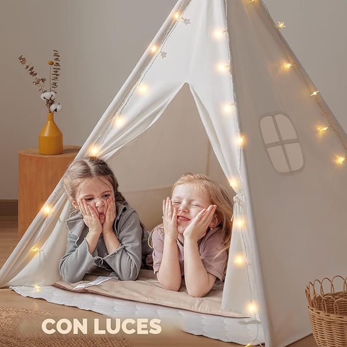 Teepee Play Tent (incluye alfombra y luces)